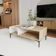Valkoinen Tammipöytä - 100% Melamiinipinnoitettu Lastulevy - 90x39x50 cm - Moderni ja Kestävä - 2 Pakkausta - Pöydät - 8684283421152 - 1