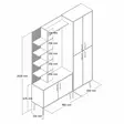 Valkokultainen Hall Stand - 100% Melamiinipinnoitettu Lastulevy, 18mm, 150x202x35cm, 5 Pakettia, Helppo Koota - Eteiskaapit - 8684282465782 - 7