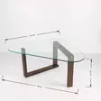 Walnut-värinen 100% massiivipuinen sohvapöytä, karkaistu lasikehys, mitat: 96x41x81 cm, tyylikäs ja kestävä - Sohvat - 8682870558502 - 11