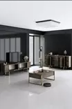 Walnut Gold Olohuoneen Kalustesetti - 100% Melamiinipinnoitettu - Metallijalat - Konsoli, TV-taso, Sohvapöytä - Huonekalut - 8684282178262 - 10