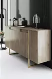 Walnut Gold Olohuoneen Kalustesetti - 100% Melamiinipinnoitettu - Metallijalat - Konsoli, TV-taso, Sohvapöytä - Huonekalut - 8684282178262 - 8