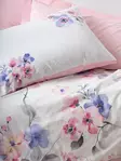 Yhden hengen pussilakanasetti Ranforce, pinkki valkoinen violetti, 160 x 220 cm, pehmeä, kestävä - Lakanat ja tyynyliinat - 8683342863612 - 2
