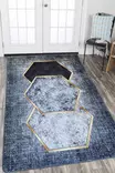 Ylellinen eteisen matto käytävämatto 80x100 cm - Fume Väri, 100% Polyesteri, Antibakteerinen, Konepestävä, Liukumaton Alapuoli - Pienet matot ja käytävämatot - 8683342629232 - 1