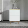 Yöpöytä - Valkoinen Kulta, 100% Melamiinipinnoitettu Lastulevy, 18 mm, 40x60x35 cm, Useita Hyllyjä, Kiinnitettävä Seinäkiinnitys - Yöpöydät - 8684282548522 - 3