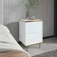 Yöpöytä - Valkoinen Kulta, 100% Melamiinipinnoitettu Lastulevy, 18 mm, 40x60x35 cm, Useita Hyllyjä, Kiinnitettävä Seinäkiinnitys - Yöpöydät - 8684282548522 - 4