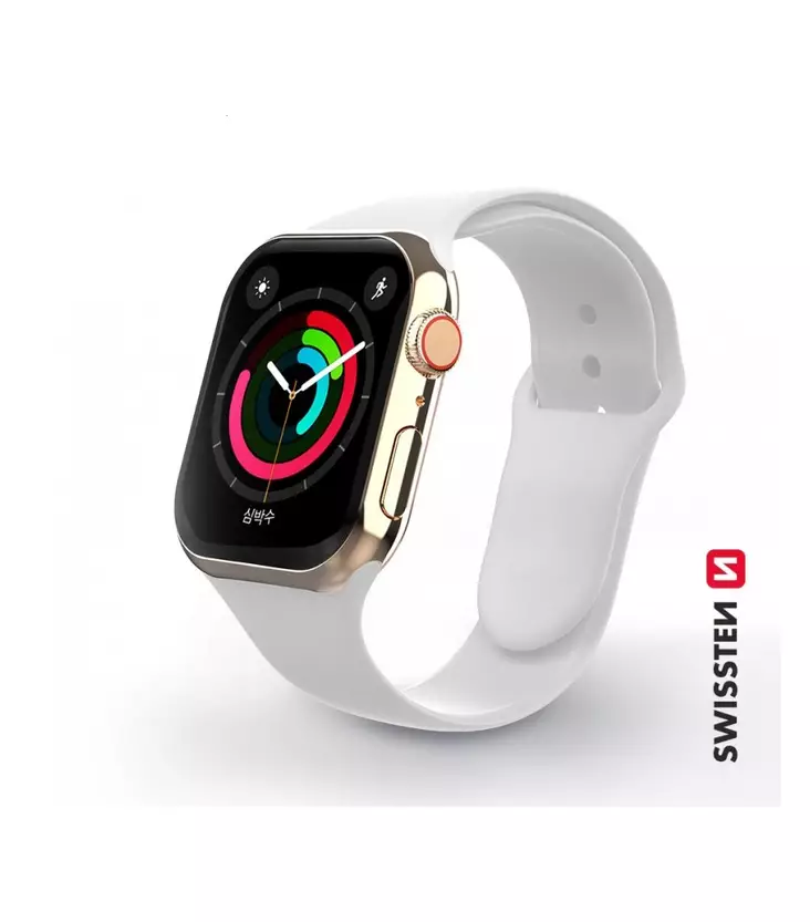 Apple Watch ranneke | Valkoinen | 42-49 mm | Silikoni | Swissten - Älykellot ja aktiivisuusmittarit - 8595217477162 - 1