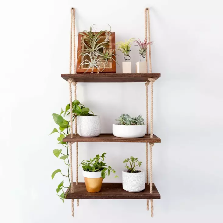 Seinähylly 100% Kuusipuuta, Käsintehty, Pähkinänvärinen, 40x110x14 cm, Moderni ja Rustiikkinen, Helppo Asentaa - Seinähyllyt - 8681875137002 - 1