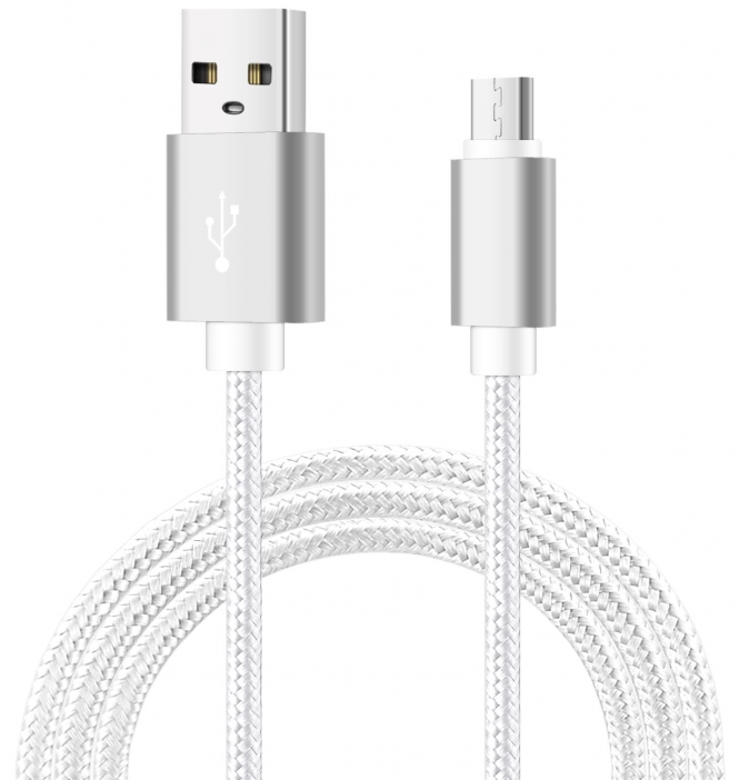 Datakaapeli punottu USB Type C 2.0 1m hopea, Mobia - USB-C -kaapelit - 6430076520692 - 1