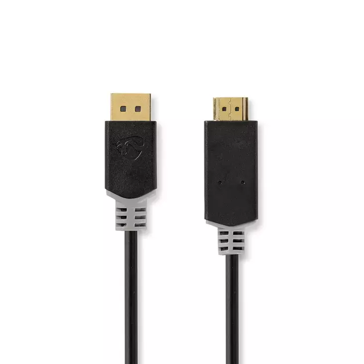 DisplayPort kaapeli | DisplayPort uros | HDMI liitin | 4K@30Hz | Kullattu | 3.00 m | Pyöreä | PVC | Antrasiitti | Laatikko - Tietokone ja verkko - 5412810335862 - 1