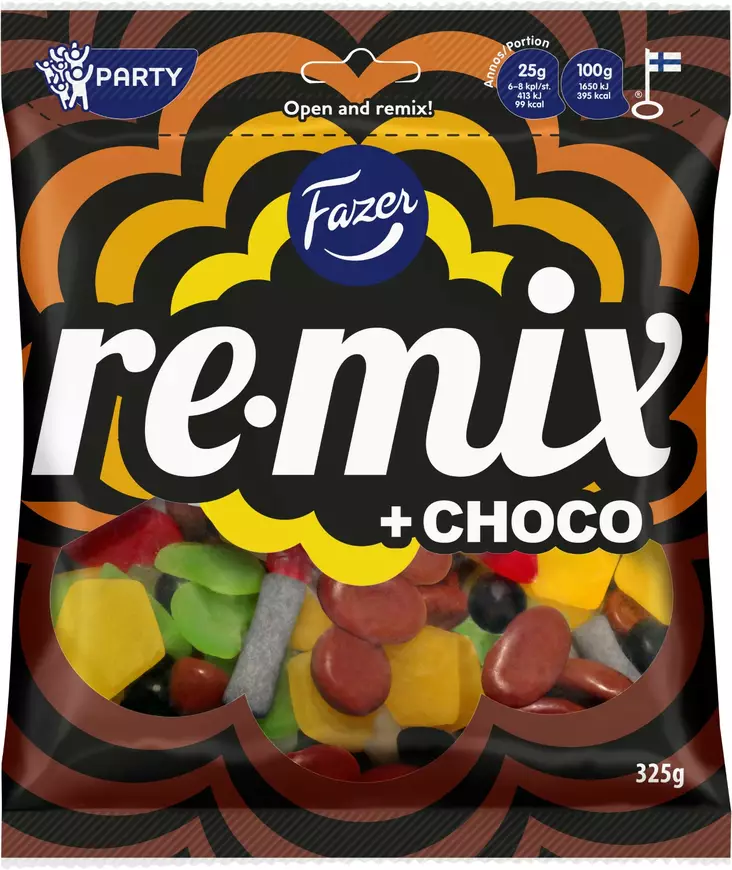 Remix 325g choco karkkikombo Fazer=20 - Karkkipussit - 6416453034792 - 1