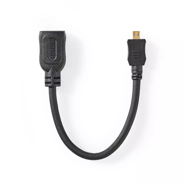 High Speed HDMI Kaapeli Ethernet | HDMI Micro | HDMI Ulostulo | 4K@30Hz | 10.2 Gbps | 0.20 m | Pyöreä | ABS / PVC | Musta | Panta - HDMI-kaapelit - 5412810325542 - 1