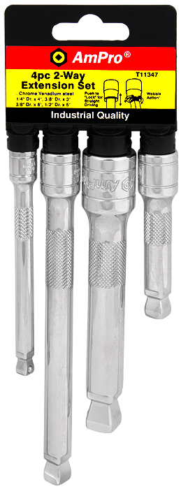 Jatkovarsisarja 1/4",3/8"x2,1/2" 4-os - Hylsyt ja adapterit - 795609113472 - 1