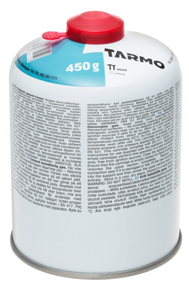 Kaasupatruuna 460 g Tarmo - Sytyttimet, sytykkeet, kaasut - 6410412334152 - 1