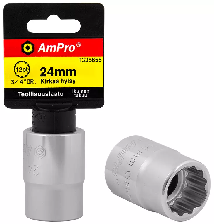 Kirkas hylsy 3/4" 24mm 12pt - Hylsyt ja adapterit - 795609496582 - 1