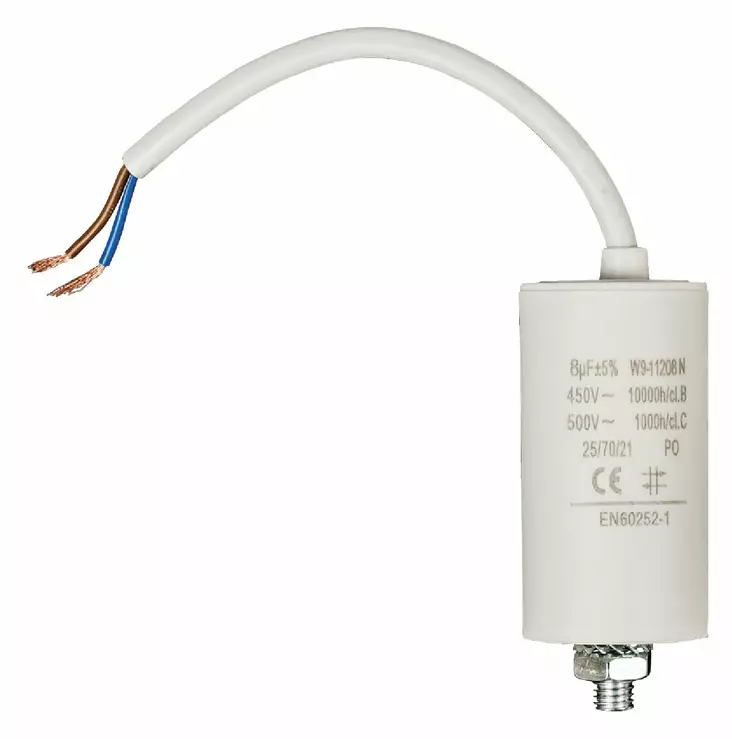 Kondensaattori | 8.0 uF | 450 V | Faston + Cable | 1 kpl - Varaosat - 5412810231782 - 1