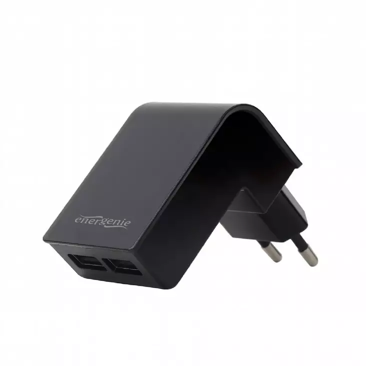 Laturi USB 2-porttia Musta Energenie - Yleisvirtalähteet ja adapterit - 8716309102612 - 1