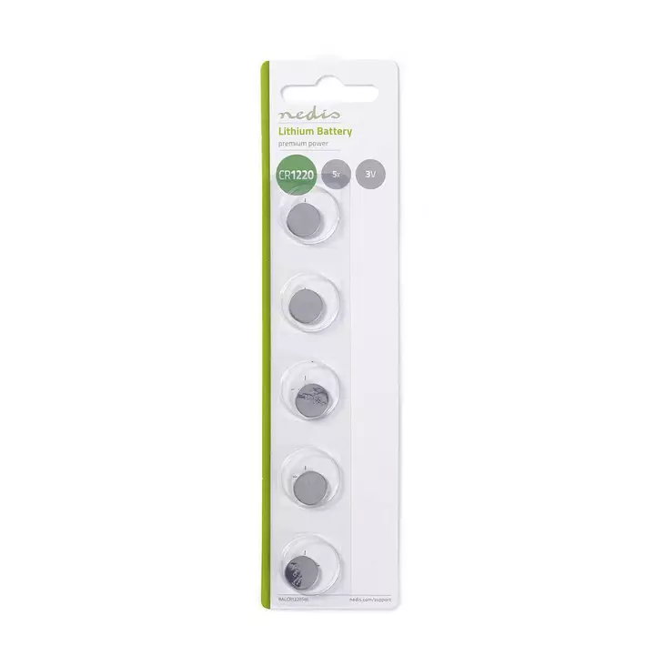 Litiumnappiparisto CR1220 | 3 V DC | 5 Kpl pakkaus - Nappiparistot - 5412810266982 - 1