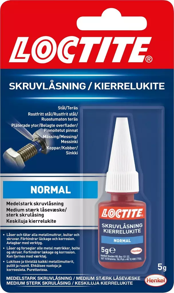 Loctite ruuvilukite, normaali lujuus 5 g - Liimat - 5010266352442 - 1