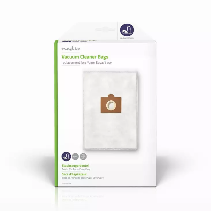 Pölypussi | 4 kpl | Mikrokuitu | Eniten myyty: Puzer Eeva/Easy | Valkoinen - Pölypussit - 5412810285242 - 1