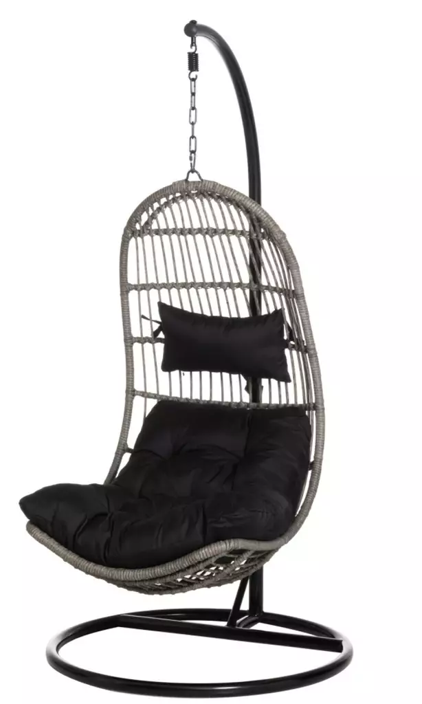 Riipputuoli telineess=C3=A4 Palermo harmaa p=C3=A4=C3=A4kuva - Pihakeinut ja riipputuolit - 6410416073002 - 2