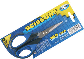 Sakset 140 mm sininen kumikahva - Työpöydän tarvikkeet - 4030969822432 - 1