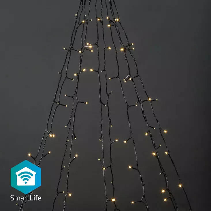 SmartLife Jouluvalot | Puu | Wi-Fi | Lämmin Valkoinen | 200 LED's | 20.0 m | 10 x 2 m | Android / IOS - Koristevalot - 5412810404322 - 1