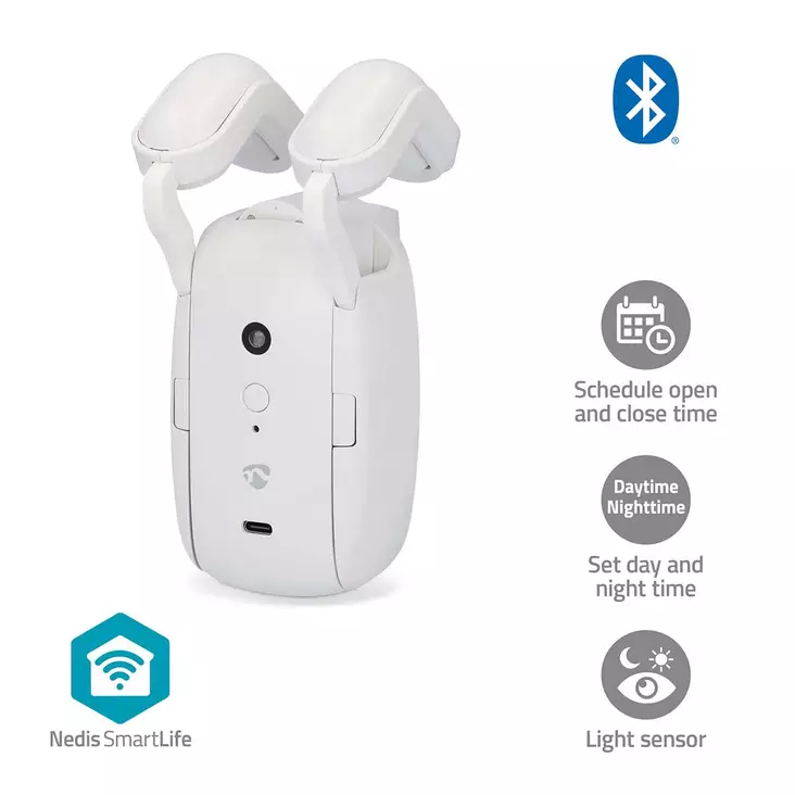 SmartLife Verho Robotti | Sauvakisko | Verhot | Paristokäyttöinen / USB Virta | 4000 mAh | Bluetooth® | Valkoinen - Muu automaatio ja etäohjaus - 5412810419692 - 1