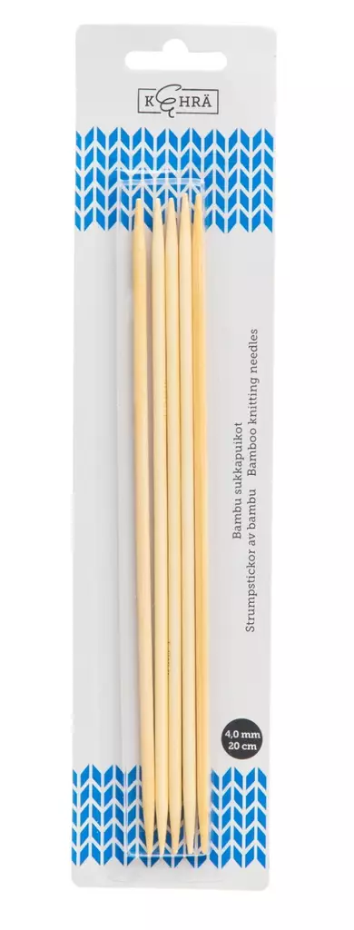 Sukkapuikko bambu 4,0 mm 5 kpl - Langat ja ompelutarvikkeet - 6410412393562 - 1