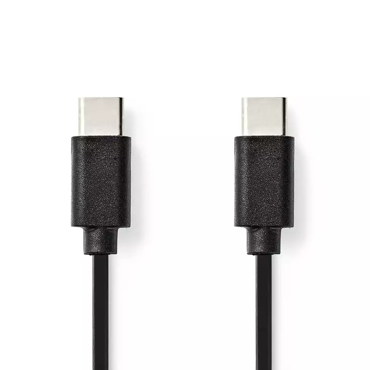 USB kaapeli | USB 2.0 | USB-C Uros | USB-C Uros | 60 W | 480 Mbps | Niklattu | 1.00 m | Pyöreä | PVC | Musta | Label - Tietokone ja verkko - 5412810421732 - 1