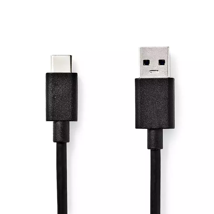 USB kaapeli | USB 3.2 Gen 1 | USB-A Uros | USB-C Uros | 15 W | 5 Gbps | Niklattu | 1.00 m | Pyöreä | PVC | Musta | Label - Tietokone ja verkko - 5412810421992 - 1
