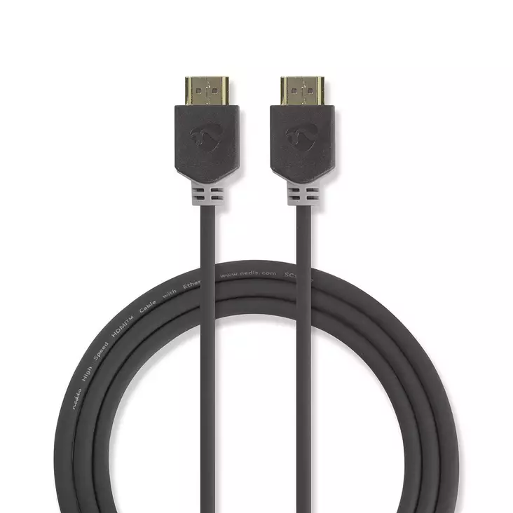 Ultra High Speed HDMI -kaapeli | HDMI liitin | HDMI liitin | 8K@60Hz | 48 Gbps | 2.00 m | Pyöreä | 6.5 mm | Antrasiitti | Laatikko - HDMI-kaapelit - 5412810304172 - 1