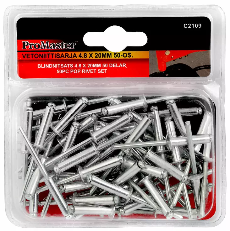 Vetoniittisarja 4.8 x 20mm 50kpl - Niitit - 6420286821092 - 1