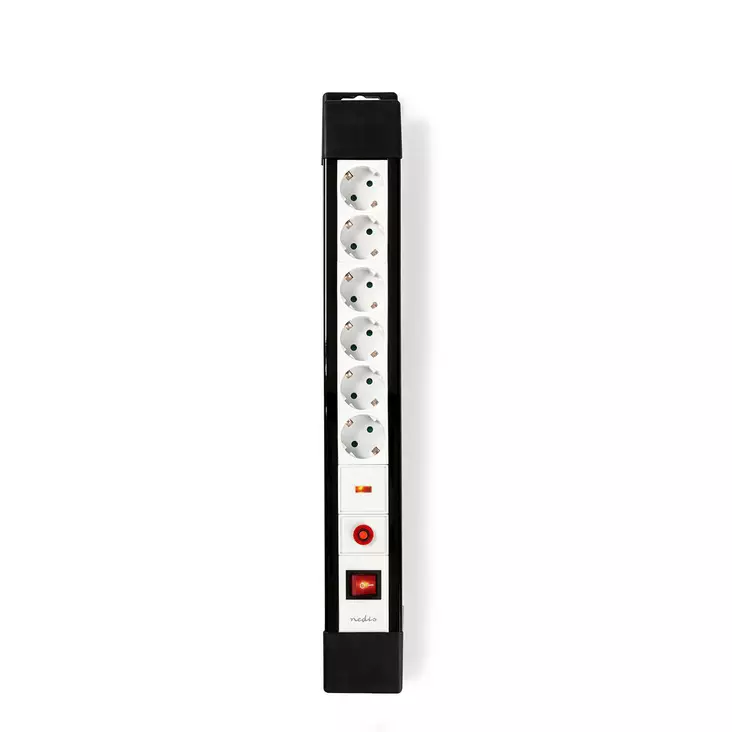 Ylijännitesuojattu Jatkojohdot | 6-suuntainen | Maadoitettu virtaliitin / Tyyppi F (CEE 7/7) | 3.00 m | 3500 W | 16 A | Maadoituksen tyyppi: Sivukontaktit | Pistokannan kulma: 45 ° | H05VV-F 3G1.5mm² | On/off-kytkin | Musta / Valkoinen - Jatkojohdot - 5412810314652 - 1