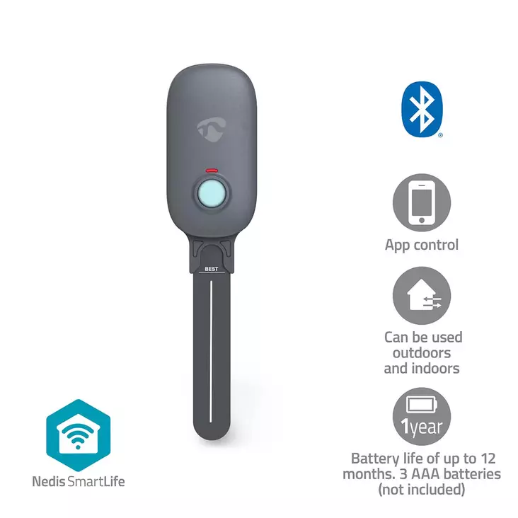SmartLife maaperän kosteusmittari | Bluetooth® | Paristokäyttöinen | IP55 | 0 - 100 % | Android / IOS - Nedis tuotteet - 5412810451692 - 1