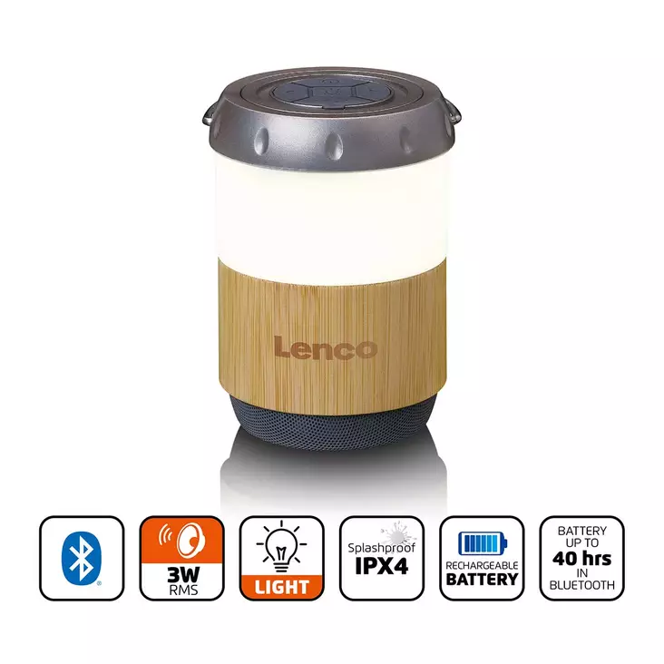 Lyhty, jossa on sisäänrakennettu Bluetooth®-kaiutin Bambu - Bluetooth kaiuttimet - 8711902072362 - 1