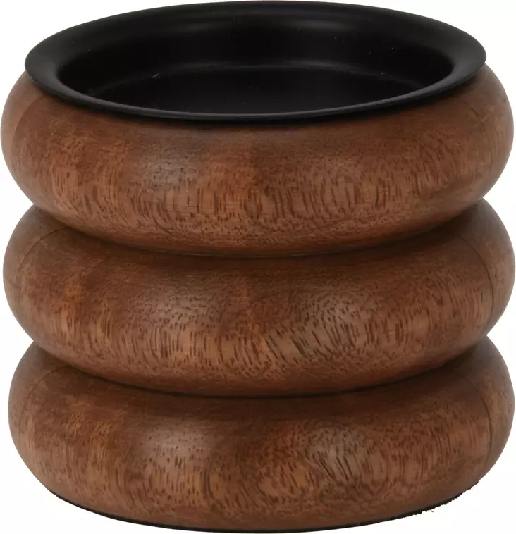 Tyylikäs mangopuinen kynttilänjalka 8cm, lämmin pähkinänruskea sävy, moderni skandinaavinen design - Kynttilät ja lyhdyt - 8720573752442 - 1