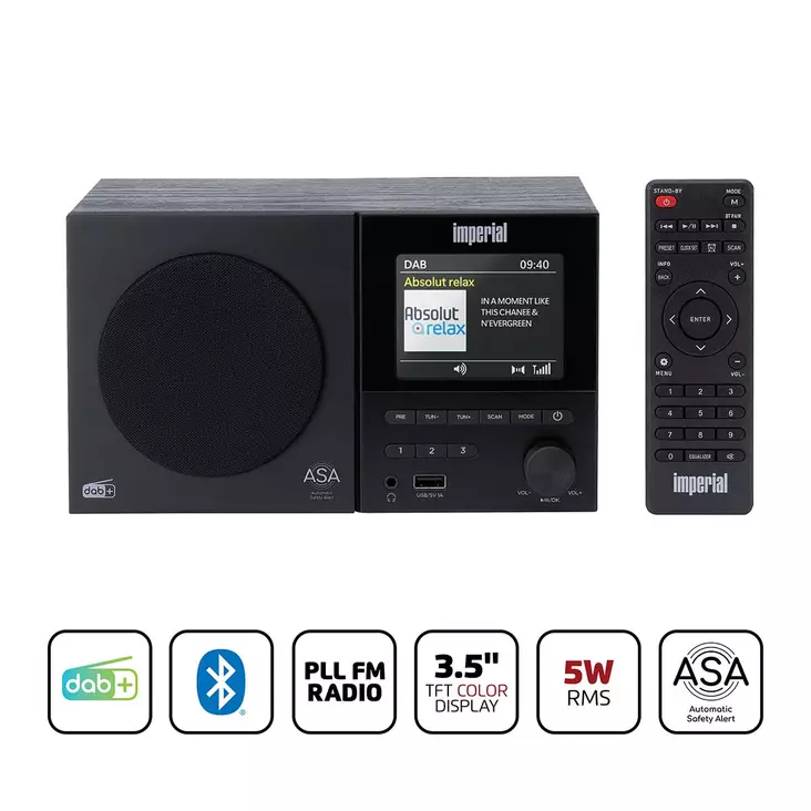 DAB+/FM-monoradio Bluetooth®-, USB- ja ASA-toiminnolla varustettuna. - Radiot ja MP3/4-soittimet - 8711902093732 - 1