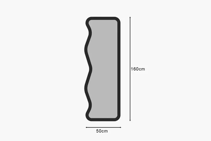 Ekologinen Flotal-E Peili - Musta, 100% MDF, 50x160x2,2 cm, Seinään Kiinnitettävä, Yksi Paketti - Peilit - 8684282546962 - 1