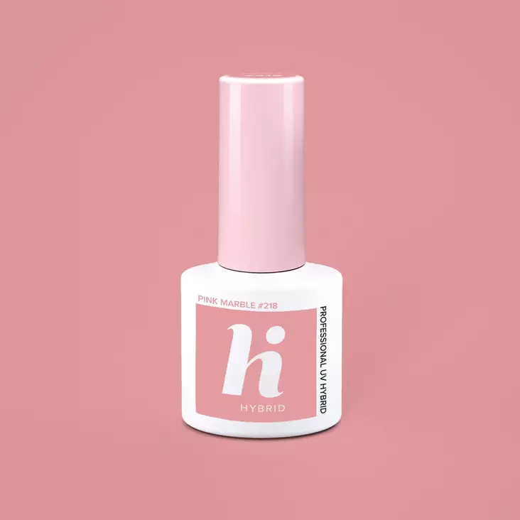 Geelikynsilakka UV #218 hi hybrid HEMA Free Pink Marble 5 ml - Geelikynsilakat - 5902751453072 - 1