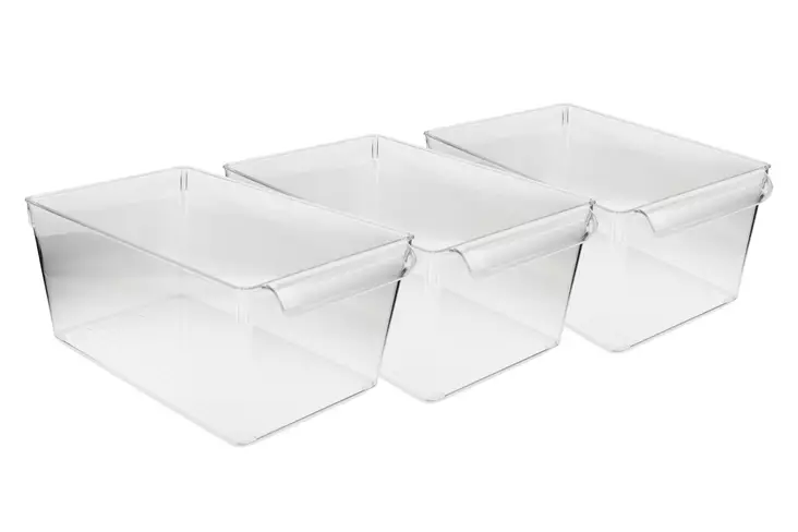 Jääkaapin järjestelijäsarja (3 osaa), läpinäkyvä, 20 x 32,5 x 14 cm, kestävä, BPA-vapaa - Eväsrasiat ja ruoansäilytysastiat - 8683342792172 - 1