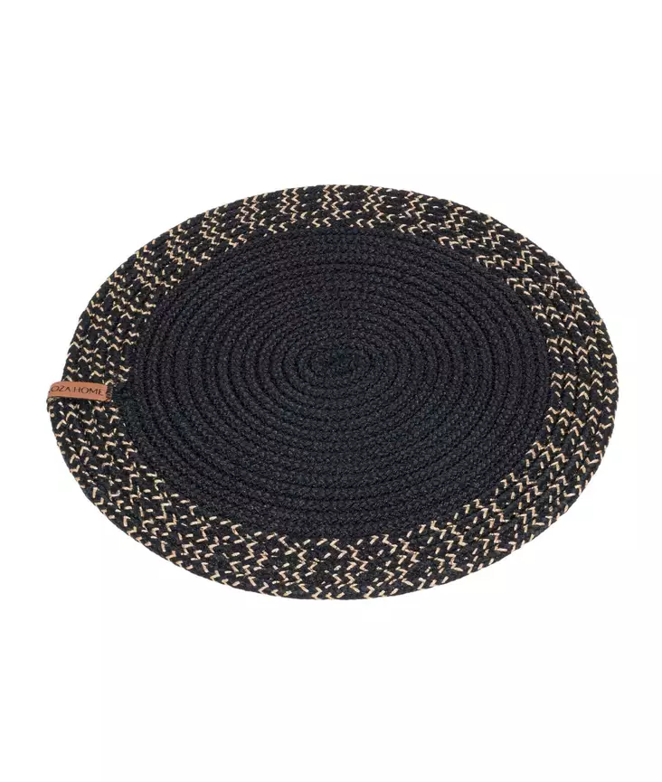 Kaitaliina, musta, 37 cm x 37 cm, käsintehty, ylellinen - Pöytäliinat ja tabletit - 8683743770182 - 1