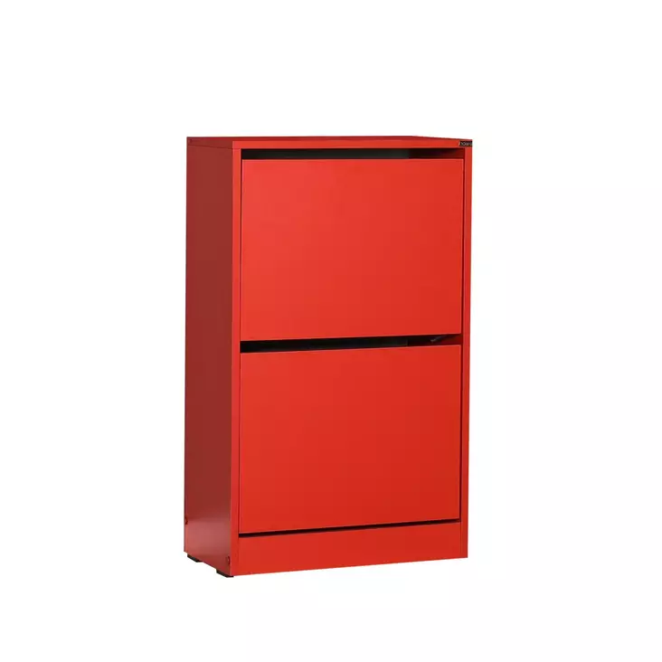 Kenkäkaappi - Punainen, 100% Melamiinipinnoitettu Lastulevy, 16mm, 51x84x26cm, Tyylikäs ja Kestävä Säilytysratkaisu - Kenkäkaapit - 8684282333692 - 1