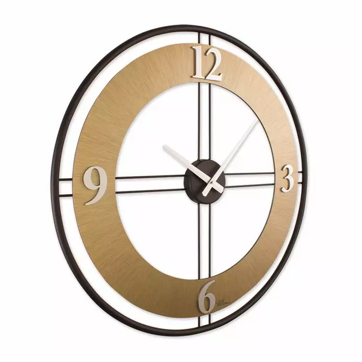 Koristeellinen Metallinen Seinäkello - Kulta/Musta - 62x62 cm - Hiljainen Liike - 70% Teräs, 30% MDF - Seinäkellot - 8684283520022 - 1