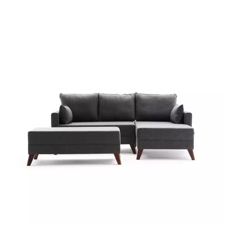Kulmasohvasänky, antrasiitti, 205 cm leveä, mukava, kestävä - Sohvat - 8682870815612 - 1