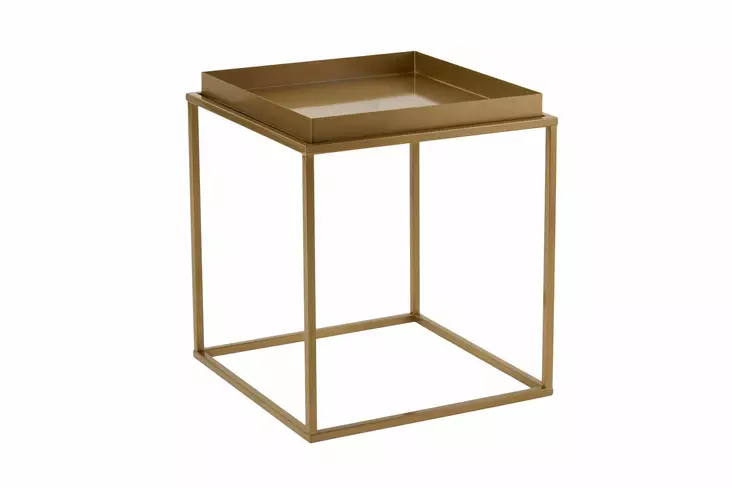 Kultainen Metallinen Sohvapöytä - Tyylikäs ja Moderni Keskipiste - 45x45x52 cm - Helppo Koota - 100% Metalli - Sohvapöydät - 8684283715152 - 1