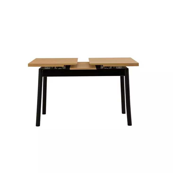 Laajennettava Ruokapöytä, Musta, 100% Melamiinipinnoitettu Lastulevy, 120-153x75x77 cm, Pyökkijalat, 40 kg Kantavuus - Ruokapöydät - 8683743538362 - 1