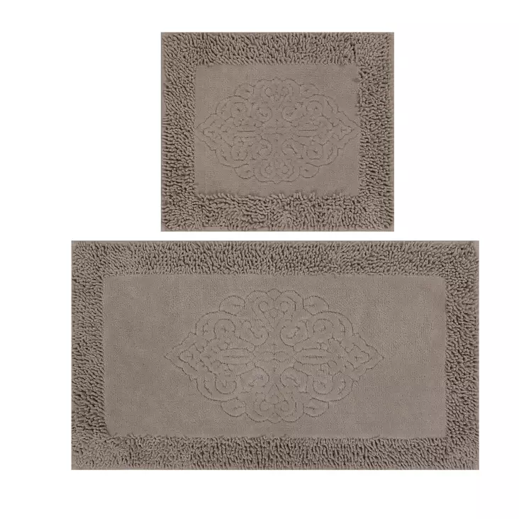Luxus Kylpyhuonemattosetti (2 kpl), monivärinen, 50 x 60 cm ja 60 x 100 cm, antibakteerinen, liukumaton - Kylpyhuonematot ja kosteantilan matot - 8681875273182 - 1