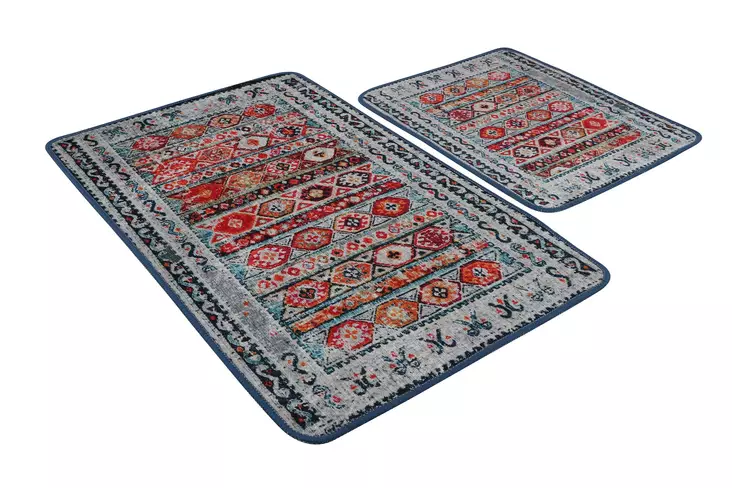 Luxus Kylpyhuonemattosetti (2 kpl), monivärinen, 60 x 100 cm, 50 x 60 cm, antibakteerinen - Kylpyhuonematot ja kosteantilan matot - 8683342801232 - 1