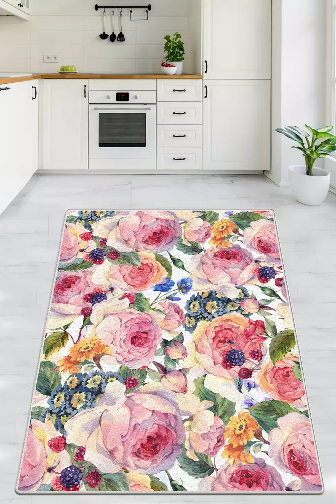 Matto (80 x 120), monivärinen, 80 x 120 cm, pehmeä, antibakteerinen - Pienet matot ja käytävämatot - 8682870900592 - 1
