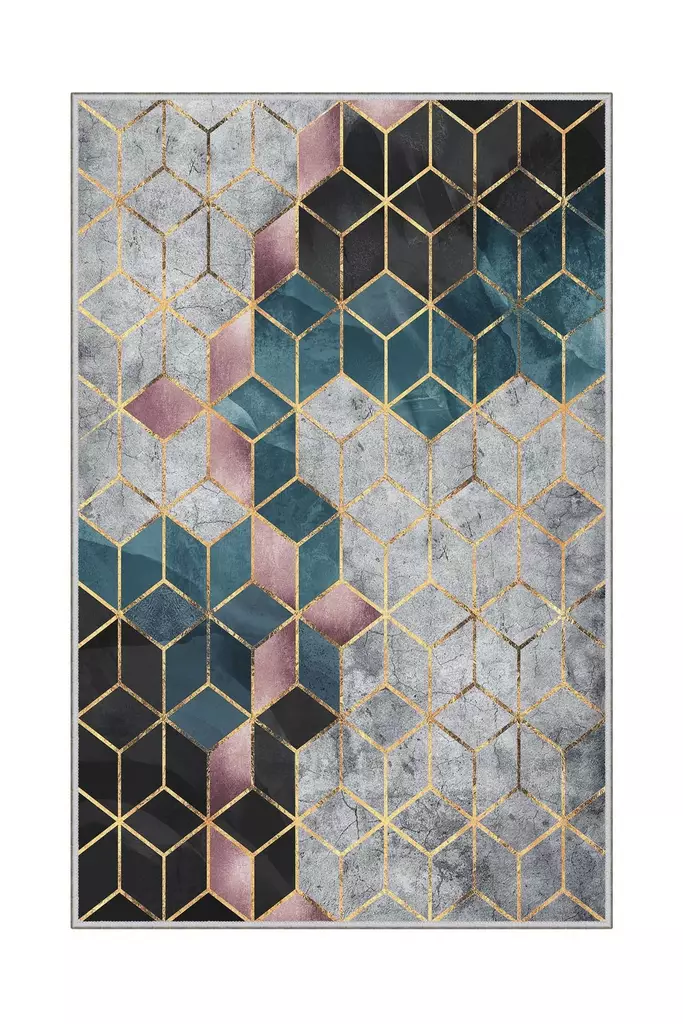 Monivärinen 50x80 cm Antibakteerinen 3D Digitaalipainettu Polyesterimatto - Konepestävä, Liukumaton, 8mm Nukka - Pienet matot ja käytävämatot - 8682870592452 - 1